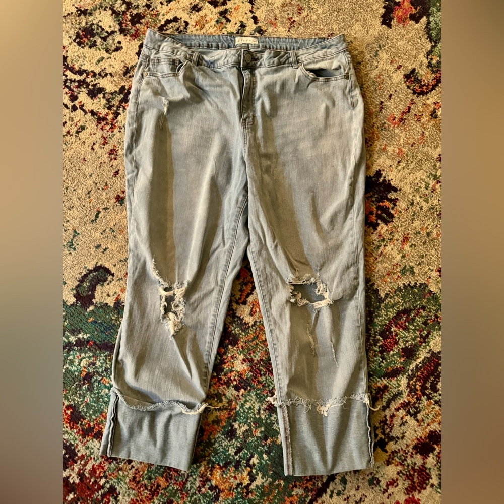 Eloquii Distressed Light Blue Women Jeans